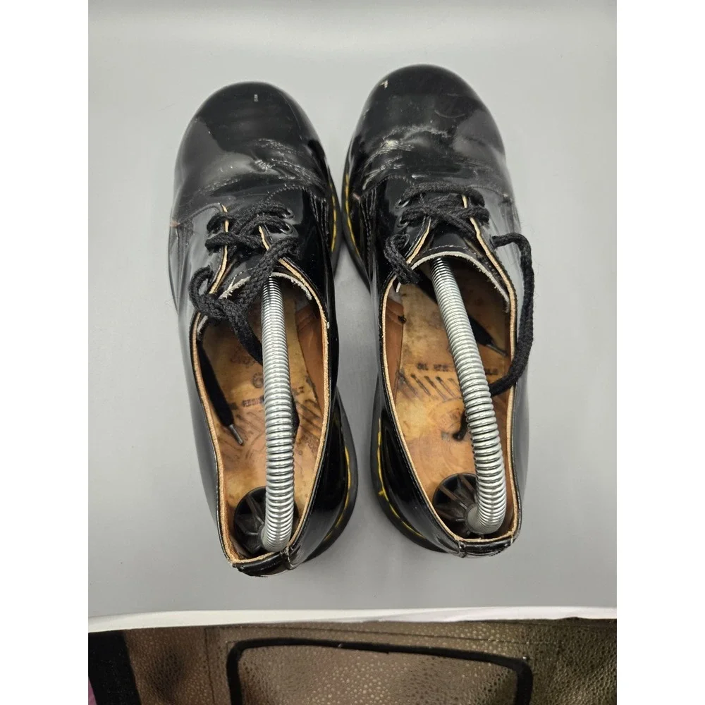 Dr. Martens 1461 Black Patent Leather 3-Eye Lace Up‎ Plain Toe Oxford Womens 8
